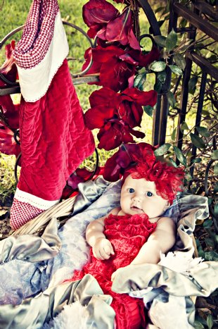 Vintage Lace Christmas Headband & Romper<br>WOW Amazing for Christmas Photos!<br>Available in Infant, Toddler & Girl Sizes