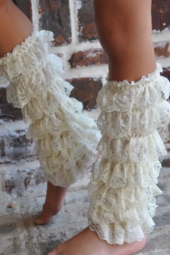 Cream Lace Legwarmers<BR>Now in Stock