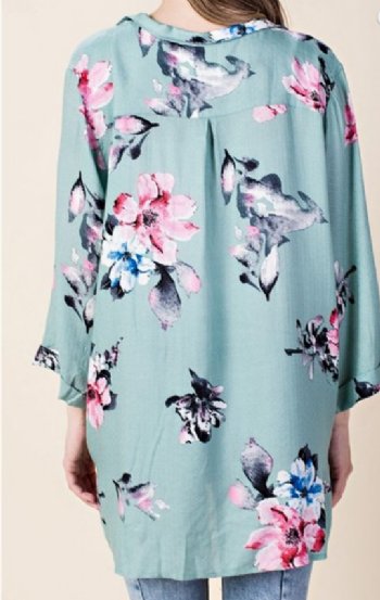 Women's Sage Floral Crossover Top<BR>Now in Stock