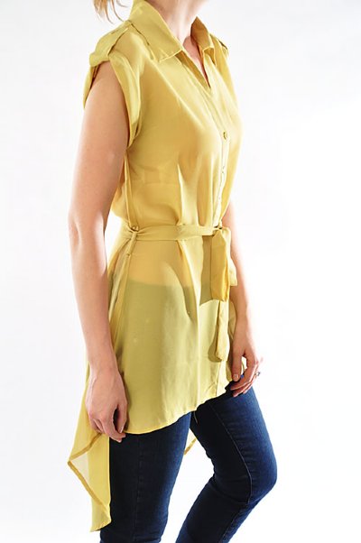 Women's Spring Yellow Shirt Dress Preorder