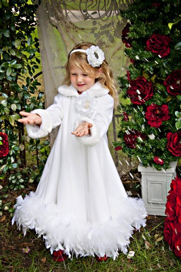 Couture Snow Princess Coat<br>A Must have for this Holiday Season!<br>Pairs Perfectly with Any Holiday Dress!<br>12 Months to 12 Years