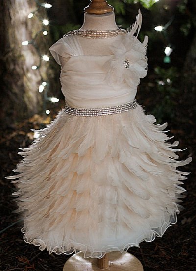 Couture Opulent Feather Dress<br>Amazing for Portraits & Weddings!