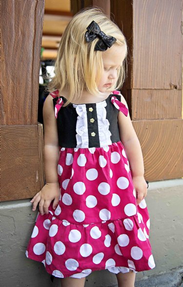 Minnie Dotsy Frilly Knot Dress <br>12 Months to 10 Years<br>Now In Stock<br>Matching Bloomer, Shoe & Hair Clip Available Too!