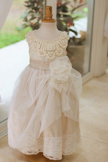 Couture Devine Pearls Gown<br>Size 7/8 Years ONLY