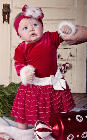 Santa Baby Ruffle Dress & Bloomer<br>24 Months ONLY