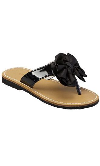 Girls Black Bow Sandal<BR>Toddler 10 to Youth 3<BR>Now in Stock