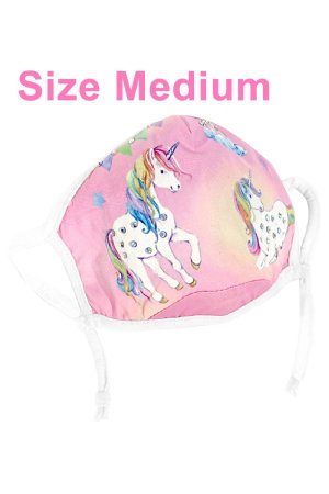 Crystal Unicorn Child Protective Covid Face Mask<br>Big Girl & Little Girls Available