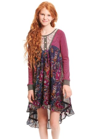 Tween Paisley Lace High Low Dress <br>Size 8 in Stock