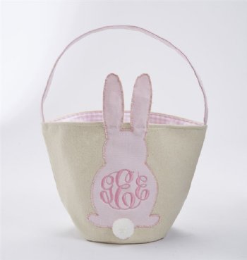 Easter 2019 Canvas Bunny Baskets<BR>Perfect for Monogramming!<BR>Now in Stock