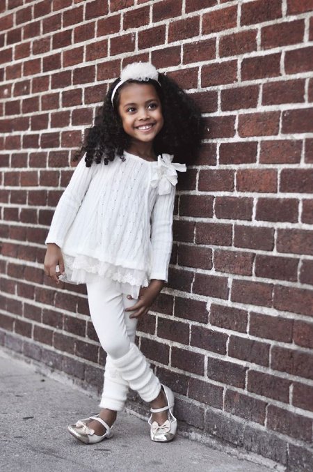 Girls Ivory Lacey Bow Tunic<BR>Matching Bootsock Legging Also Available!<BR>2T to 10 Years<BR>Now in Stock