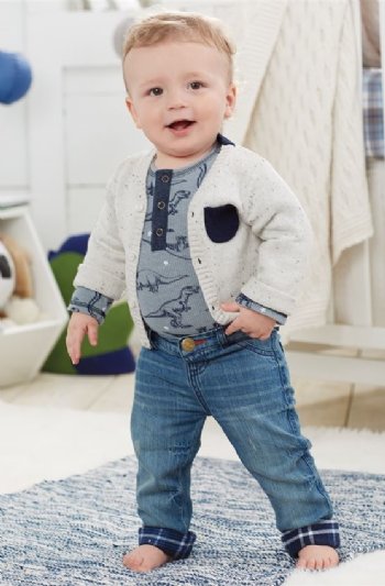 Boys Ivory Speckled Cardigan Now in Stock - Boys Christmas Outfits