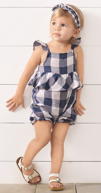 Gingham Racerback Bubble<BR>6-9 Months ONLY