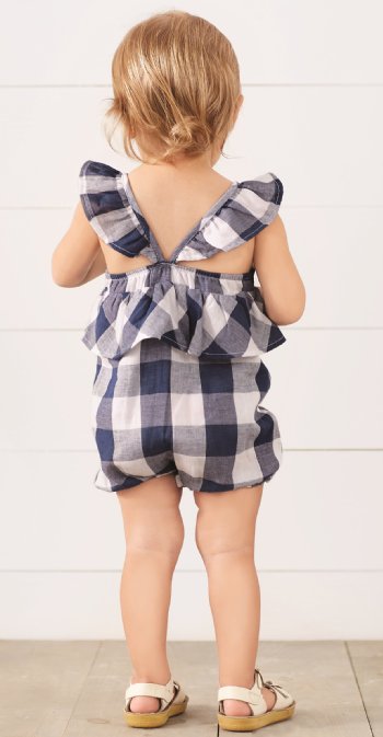Gingham Racerback Bubble<BR>6-9 Months ONLY