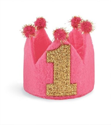 Pink & Gold Sparkle Birthday Crown<br>Available for 1st, 2nd or 3rd Birthday!<BR>Now in Stock