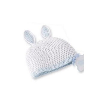 Infant Knit Hat w/ Bunny Ears<BR>Pink or Blue Available