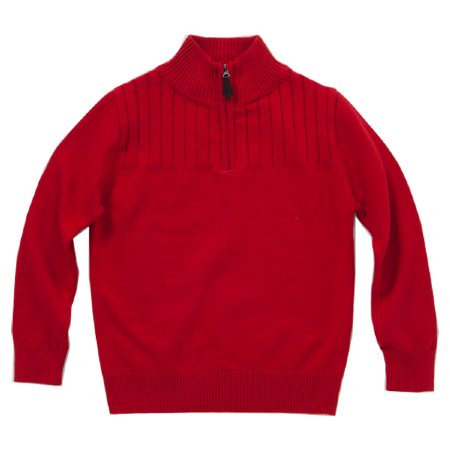Boys 2014 Red 1/2 Zip Sweater <BR>6 & 12 Years ONLY