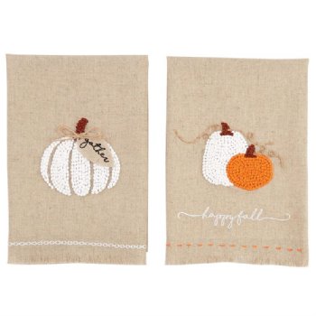 Fall Pumpkin French Knot Towels Now in Stock - Newly Added