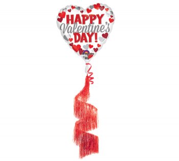 68" Valentine's Day Coil Tail Airwalker Balloon<BR>Now in Stock