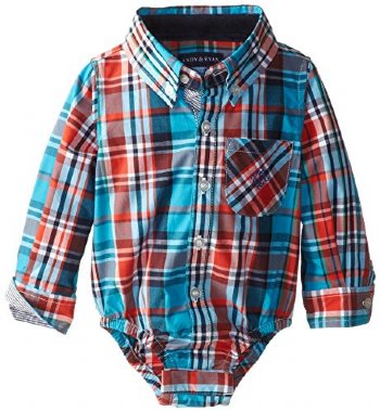 Andy & Evan 2014 Teal Plaid Shirt<BR>3 Months to 6 Years<br>Now in Stock