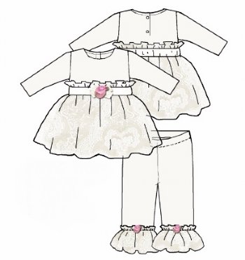 Heaven Sent Lace Top & Ruffle Pant Set<BR>3 Months ONLY