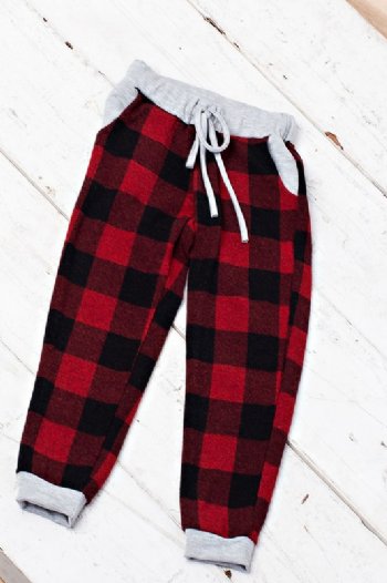 Kids Holiday Plaid Lounge Set<BR>4/5 Years ONLY