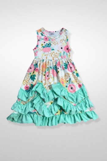 Girls Floral Ruffle Dress Set<br>2T ONLY