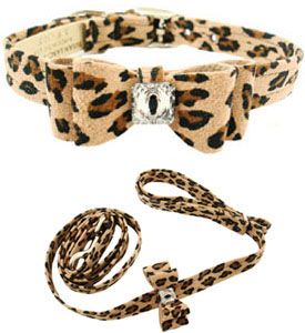 Susan Lanci Cheetah Big Bow Collar<BR>Now in Stock