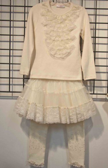 Fluffy Lacy Ivory Skirt