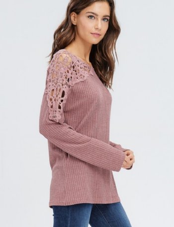 Women's One Shoulder Lace Knit Top<BR>Now in Stock
