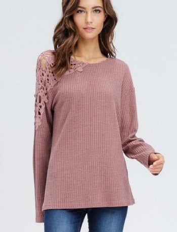Women's One Shoulder Lace Knit Top<BR>Now in Stock