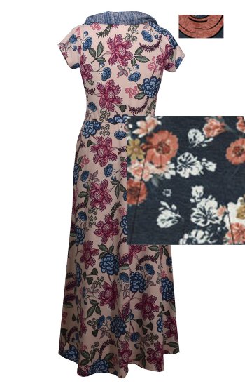 Tween Floral Maxi w/ Infinity Scarf<BR>7 to 16 Years   In Stock                    