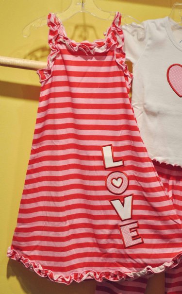 Girls Ruffle Love Nightgown<BR>2 Years ONLY