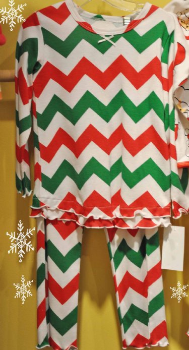 Girls Chevron Christmas Pajamas<br>Size 5 and 6 Years ONLY