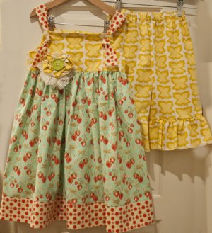 Strawberry Fields Spring Knot Dress<br>Matching Capri Pants & Hair Bow Available!<br>12 Months to 12 Years