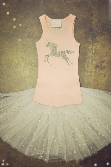 Unicorn Glitter Tank & Skirt Set<BR>Now in Stock