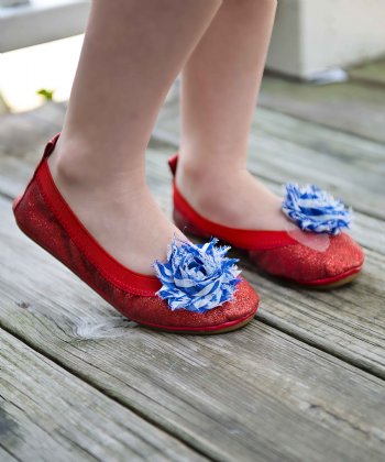 Girls 4th of July Red Sparkle Ballet Shoe Size Infant 5 to ...