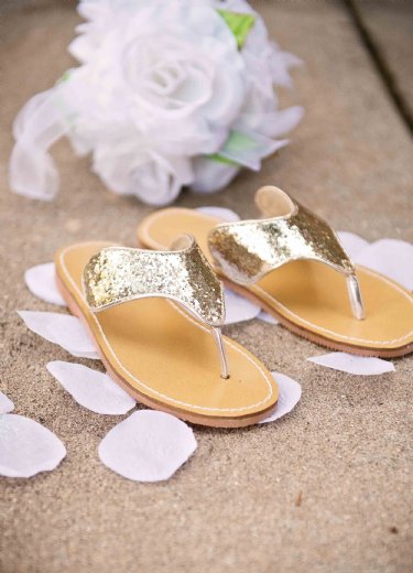 Girls Golden Glitter Sandal<BR>Now in Stock