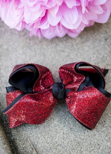 Big Red Sparkle Hair Bow