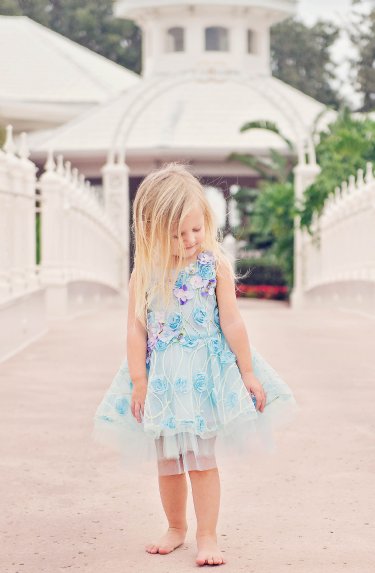 Girls Something Blue Flower Gown<br>18 Months ONLY