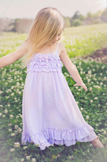 Girls Easter Lilac Night Gown<BR>4 to 14 Years<BR>Now in Stock