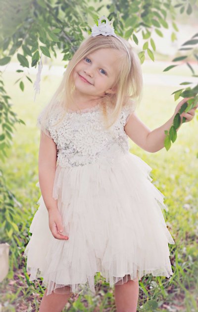 Winter Sparkle Gown 24 Months, 2T, & 4T ONLY - Flower Girl Dresses