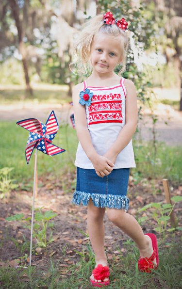 Haven Girl American Flag Tank<BR>2 to 14 Years<BR>Now in Stock