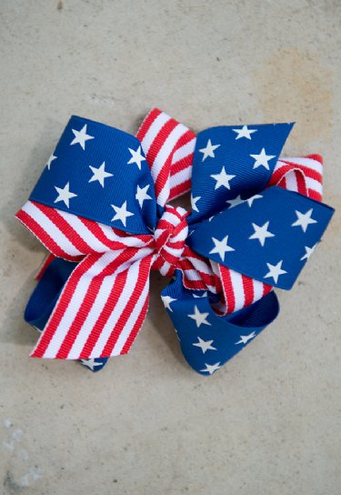 Stars & Stripes Hair Bow<BR>Now in Stock