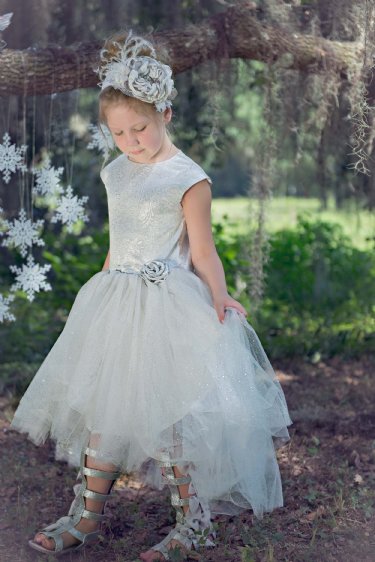 Royal Duchess Sparkle Holiday Gown Silver<br>12 Months to 4T ONLY