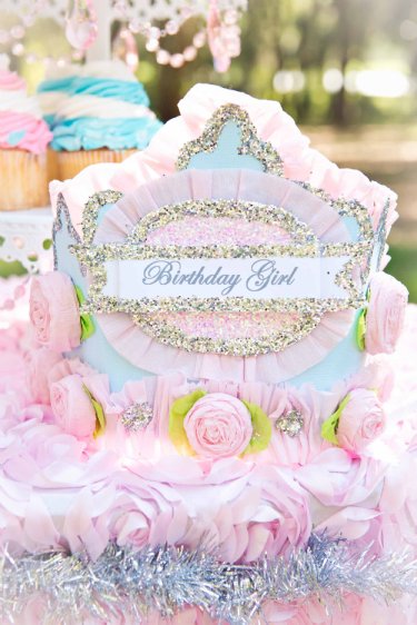 Pink & Blue Birthday Girl Crown