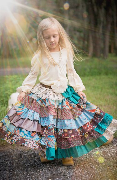 Gypsy Soul Maxi Skirt<BR>2T to 16 Years<BR>Now in Stock