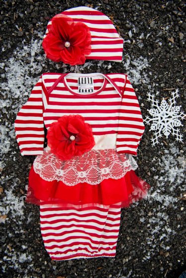 Faith and Love Infant Gown and Flower Cap Set<BR>Now in Stock