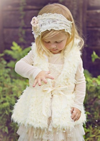 Girls Shabby Chic Cozy Fur Vest<br>6 Years ONLY