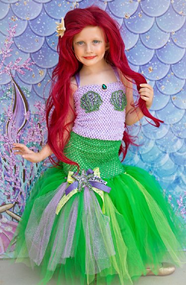 Little Mermaid Ariel Tutu Skirt Set <br>Sizes  6 to 10 Years In Stock
