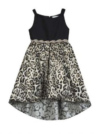 Girls So Glam Leopard Hi-Lo Dress<BR>4 to 6X<BR>Now in Stock